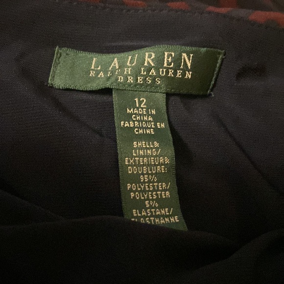 Lauren Ralph Lauren Navy and Burgundy Long Sleeve Drees - Picture 9 of 9